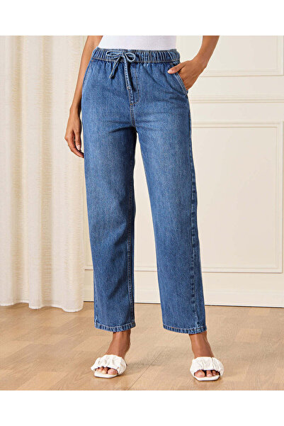 REDTAG Women Blue Elasticated Jogger Jeans