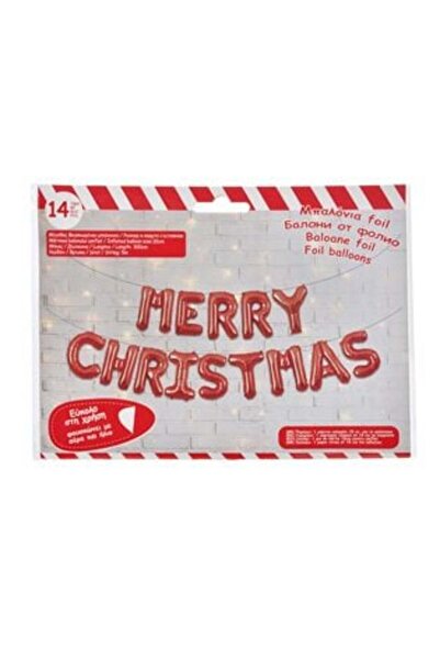 SHOPIENS Baloane folie roșii pentru petrecere de Crăciun "Crăciun fericit" 35...