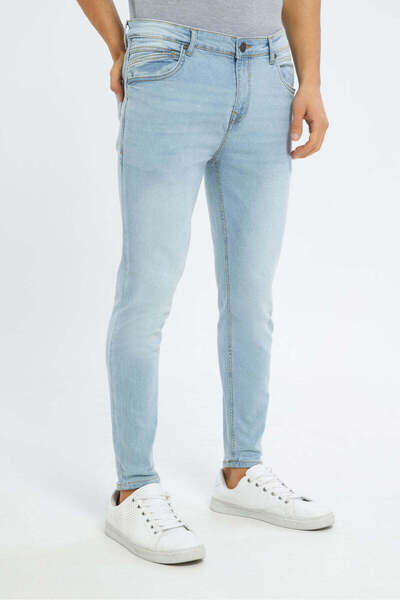 REDTAG Men Blue 5-Pocket Skinny Fit Jeans