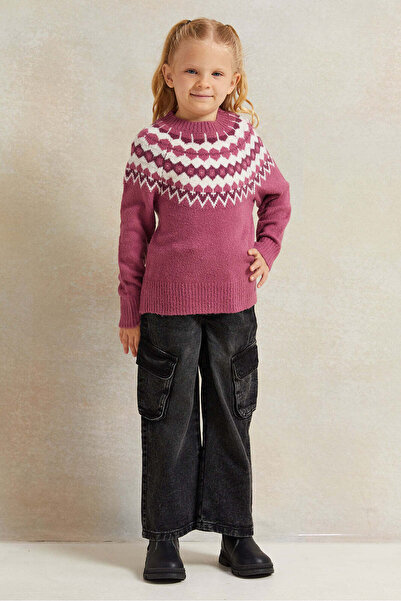 REDTAG Girls Black Cargo Denim Jeans