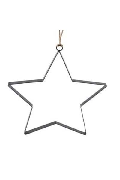 SHOPIENS Stea decorativă de Crăciun din metal negru 30 x 1,5 x 30 cm