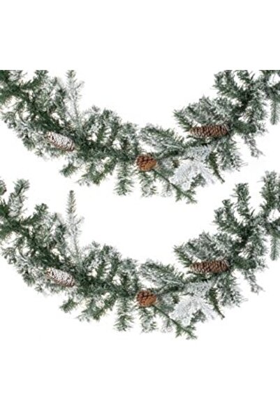 OEM Ghirlandă decorativă de Crăciun verde ca zăpada cu 225 de crenguțe, 2,7 m...