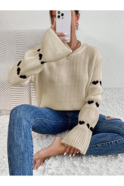 TOFAN TRİKO Heart Detailled Sweater