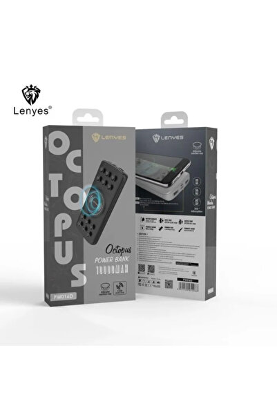 Lenyes باور بانك PW 016 D سعة 10000 مللي أمبير/ساعة، شحن سريع لاسلكي QC 3.0 + PD