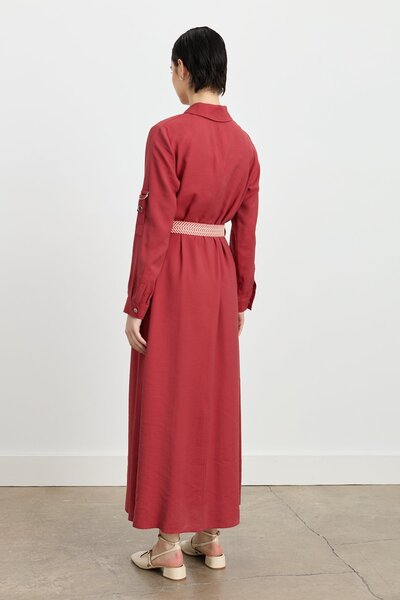 Nihan Rahat Kalıp Modal Elbise Bordo