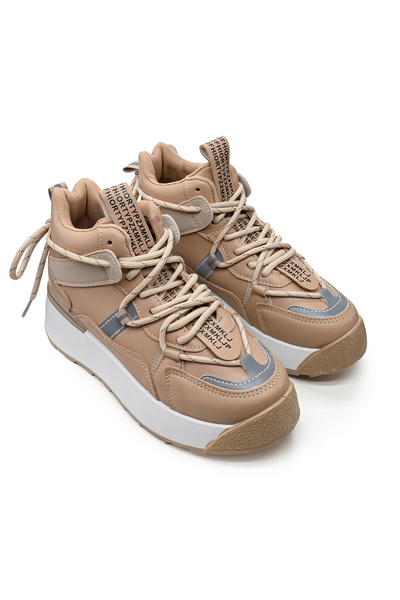 Tmall Women's high-top sports shoes, TM1D1455, Made of -leather, Khaki