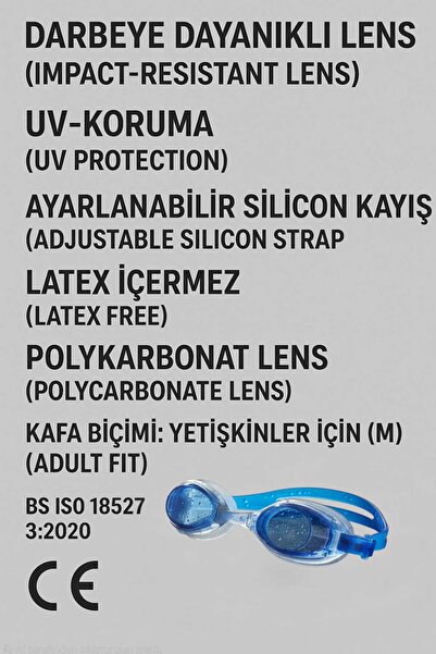 Fidan oyuncak Prof Yetişkin Yüzücü Gözlüğü – UV Koruma ve Darbeye Dayanıklı Lens