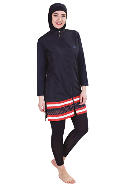 Haliç Mayo Full Covered Hijab Swimsuit 2110 Navy Blue