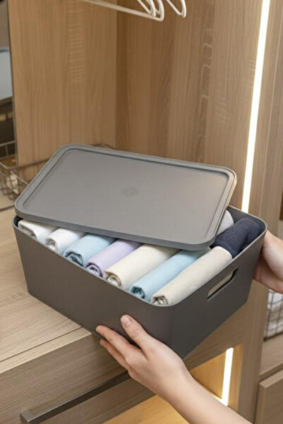 Kitchen Life 3-Piece Leather-Look Closet Organizer Clothing Storage Box-Organizer