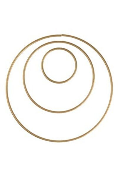 SHOPIENS Inele decorative metalice aurii de Crăciun Ø5 cm, Ø10 cm, Ø15 cm - 3...