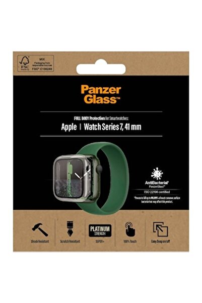 Panzer Glass PanzerGlass Protective Case for Apple Watch 7, 41mm, Transparent / Black Frame