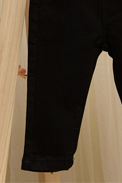 REDTAG Infant Boys Black Jeans With Suspender