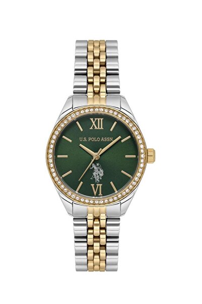 U.S. Polo Assn. Stile Ladies' 30mm Watch – Forest Green Dial, Diamond Bezel, ...