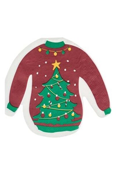 SHOPIENS Christmas Sweater-shaped Table Napkins 33 x 33 cm - 20 pcs