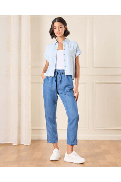 REDTAG Women Blue Elastic Waist Jeans