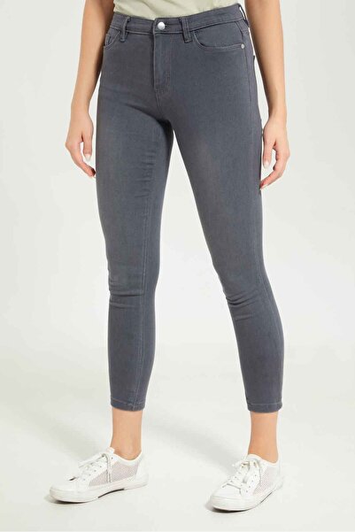 REDTAG Grey Wash Skinny Mid Waist Jeans