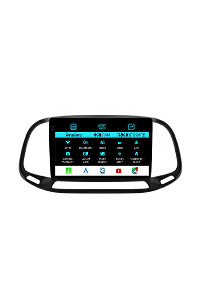 OEM Navigatie Dedicata Fiat Doblo (2015-2019), 9Inch, 6Gb Ram, 128Gb Stocare,...