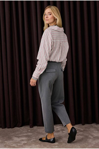 HEQA Carrot Cut Trousers Anthracite