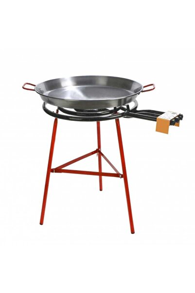 Garcima Ibiza seafood paella cooking set, 70 cm pan included, 3-legged stand, 3-ring burner, G