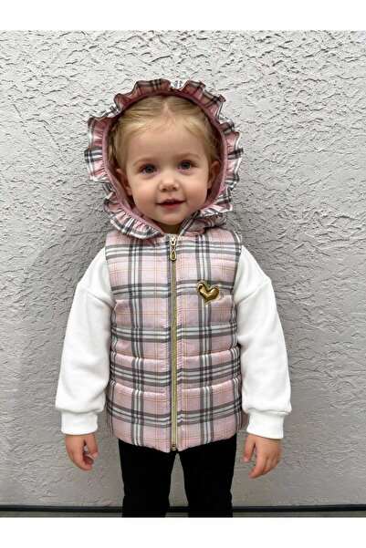 Gocoland Girl's hooded plaid vest