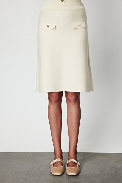 ON Ornamental Pocket Detailed Above-Knee Knitwear Skirt-69508