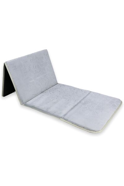 Home Dwell Foldable Prayer Mat with 115° Reclining Backrest - Grey