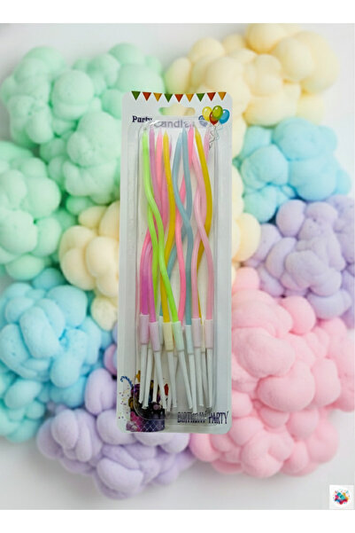 Joyane شمعة متموجة ماكارون عبوة 12 قطعة 16 سم