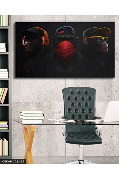 CeSht 3 Monkeys One Piece Canvas, Canvas Painting