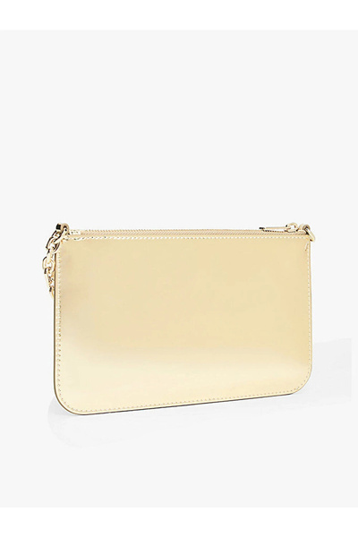 Tommy Hilfiger Th Icon Metallic Chain Shoulder Women's Gold Wallet Aw0Aw182190Hs