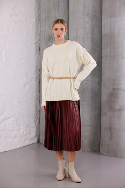 Moda Değirmeni Πλεκτό πουλόβερ με λαιμόκοψη oversized MD1191-313-0003