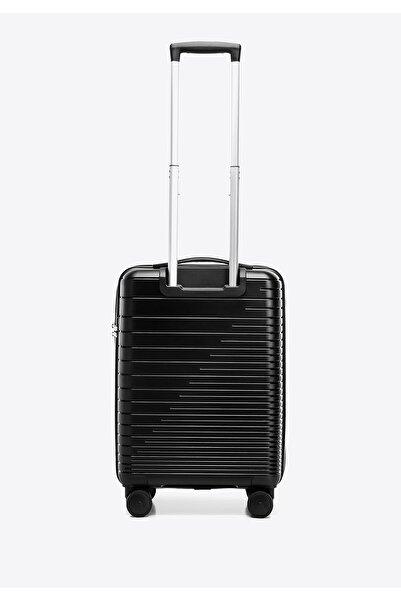 Wittchen Valiză de cabină pentru bărbați din polipropilenă cu dungi strălucitoare, neagră, polipropilenă neagră