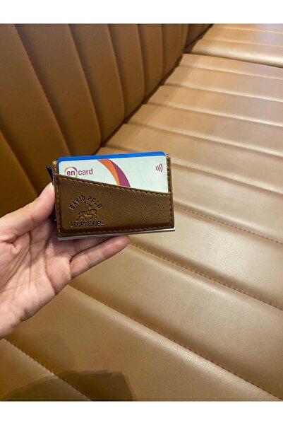 mlio Slim Model Brown Automatic Mechanism Credit Card Holder Business Card Holder Wallet