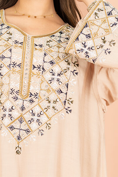 IKKXA Straight Cut Classic Embroidery Patterns Jalabiya