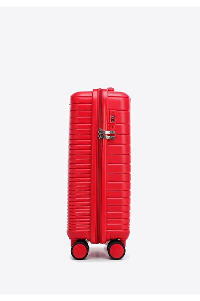 Wittchen Valiză de cabină pentru bărbați din polipropilenă cu dungi strălucitoare, roșu, polipropilenă roșie