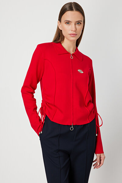 ON Zippered Cardigan with Side Drawstring Detail