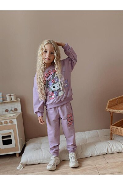 YİGİT BUTİK Character Patterned Girls' Top and Bottom Set