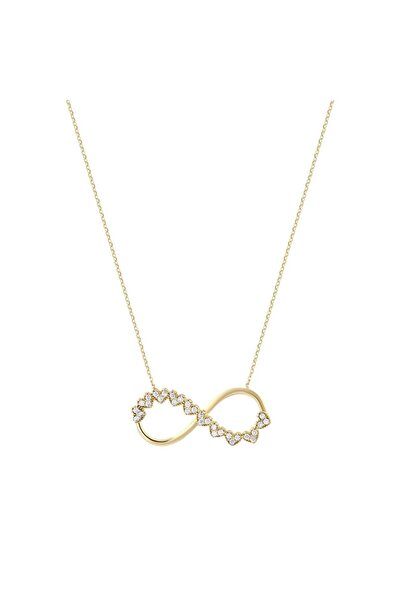 Koçak 14 Ayar Kalpli Sonsuzluk Tasarım Altın Kolye