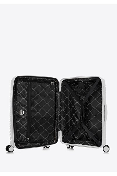 Wittchen Men's Polypropylene Suitcase Set with Shiny Off-White Stripes