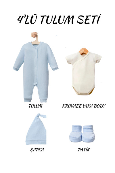 Latelier Midumi ملابس للمواليد الجدد، لون أزرق، 48% قطن، 48% مودال، 4% ليكرا،...