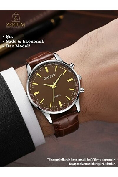 ZERİUM Urban Classic – Men's Quartz Watch with Round Dial and Pu Leather Strap in Classic Elegance