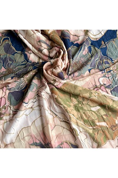 Modakaşmir Ebruli Desen Bambu Eşarp