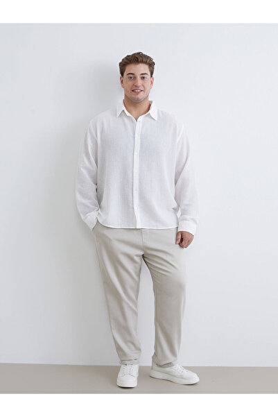 LC Waikiki GULIS CLOTHING مقاس كبير بيج Sli قصة ضيقة بنطال رجالي