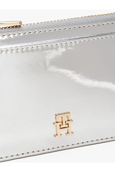 Tommy Hilfiger Long Metallic Credit Women's Gray Wallet Aw0Aw18038Pe6