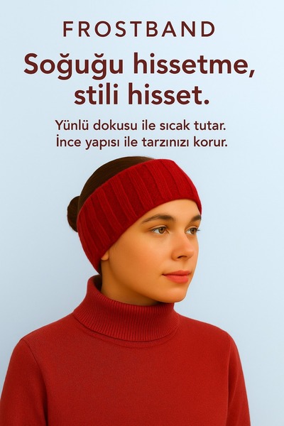 TrendMELO Frostband Series – Wool Headband-Burgundy