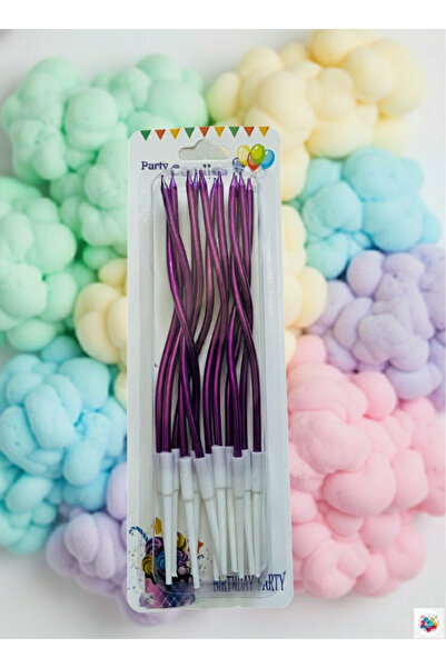 Joyane شمعة مموجة مخملية أرجوانية 12 قطعة 16 سم زينة عيد الميلاد