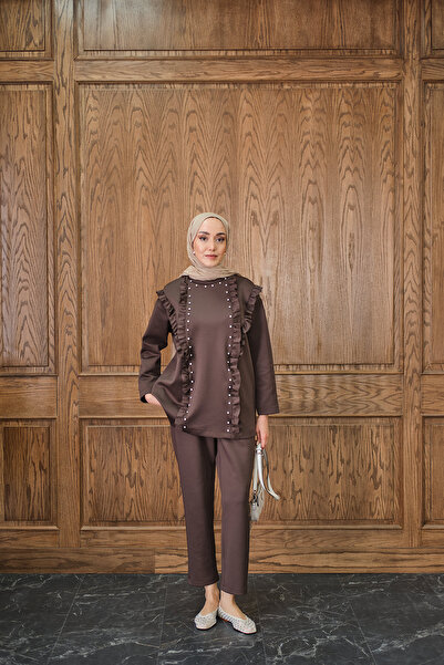 LOCCO Women's Stone Accessory Set Brown