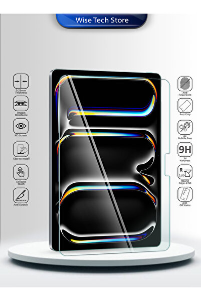 Wtech Apple iPad Pro 13 5G 2025 (M5) 13 inch Premium Series Curved Edges Tempered Glass - Clear