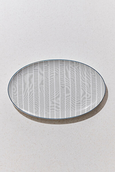 Paşabahçe طبق تقديم بيضاوي من البورسلين من أوركيسترا، صغير، لون رمادي كريمي، ...