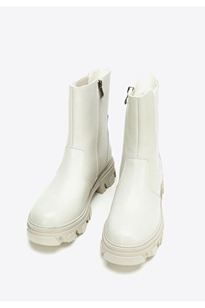 Wittchen Ghete Chelsea din piele pentru femei cu platformă gri-bej, gri-bej, ...