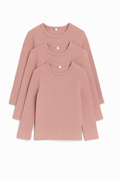 CLOUDY WEAR&DESİGN 3-компонентен цветен комплект за момичета с ребриста блуза